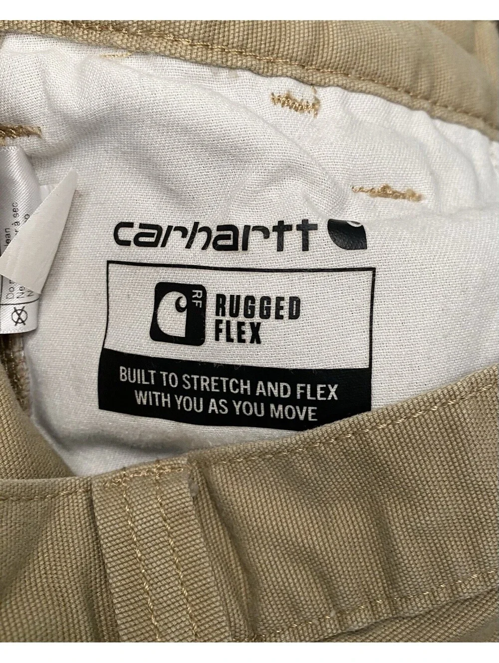 Carhartt Men's Khaki Relaxed Fit Rugged Flex Pants 32x32